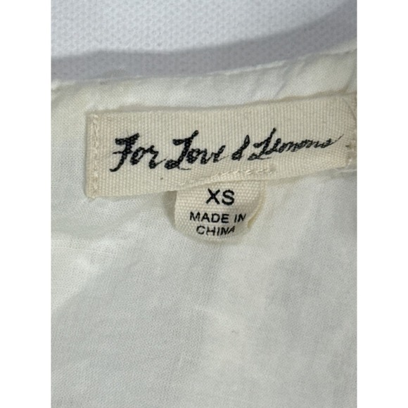 For Love & Lemons White Lace Up Eyelet Corset Top XS Puff Sleeve Cottagecore - Picture 7 of 9